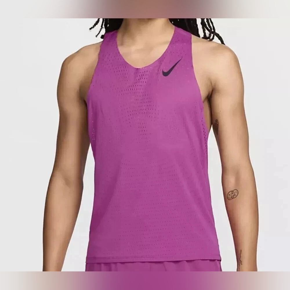 Nike Aeroswift Dri-Fit ADV Running Singlet Hot Fuchsia FN4231-518 Men's Size L